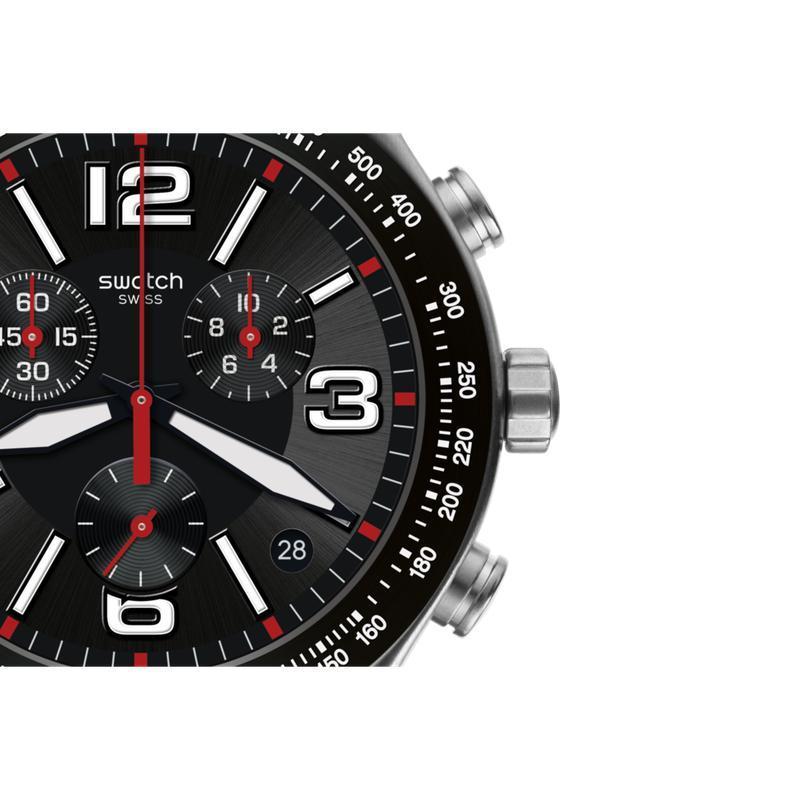 Swatch VERY DARK GRID Watch YVS461