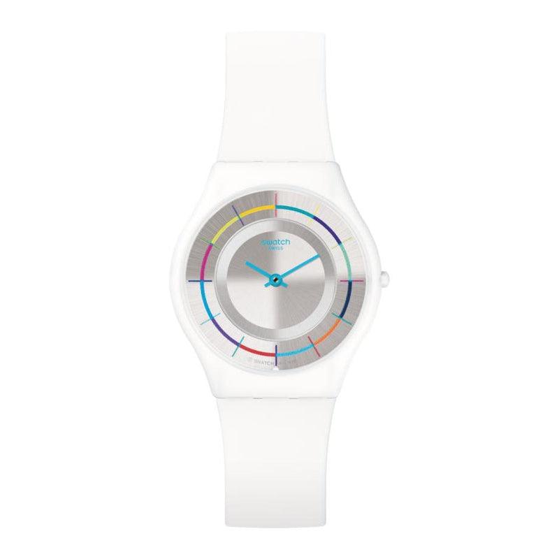 Swatch watch deals women's white