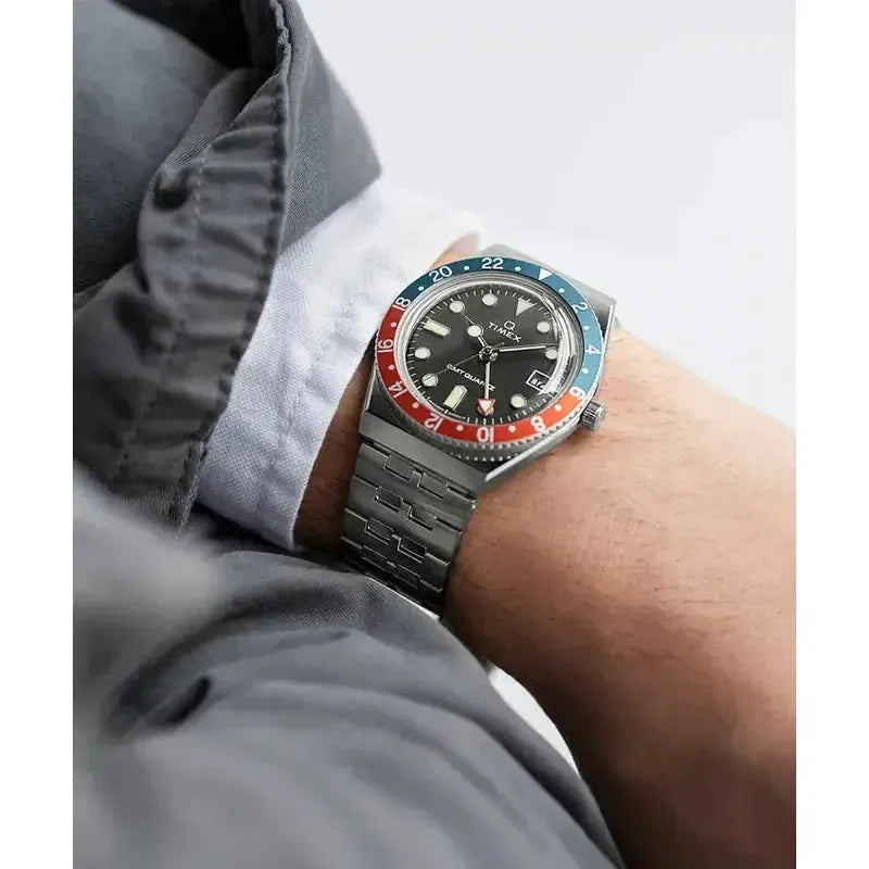 TIMEX GMT 38mm Stainless Steel Bracelet Watch