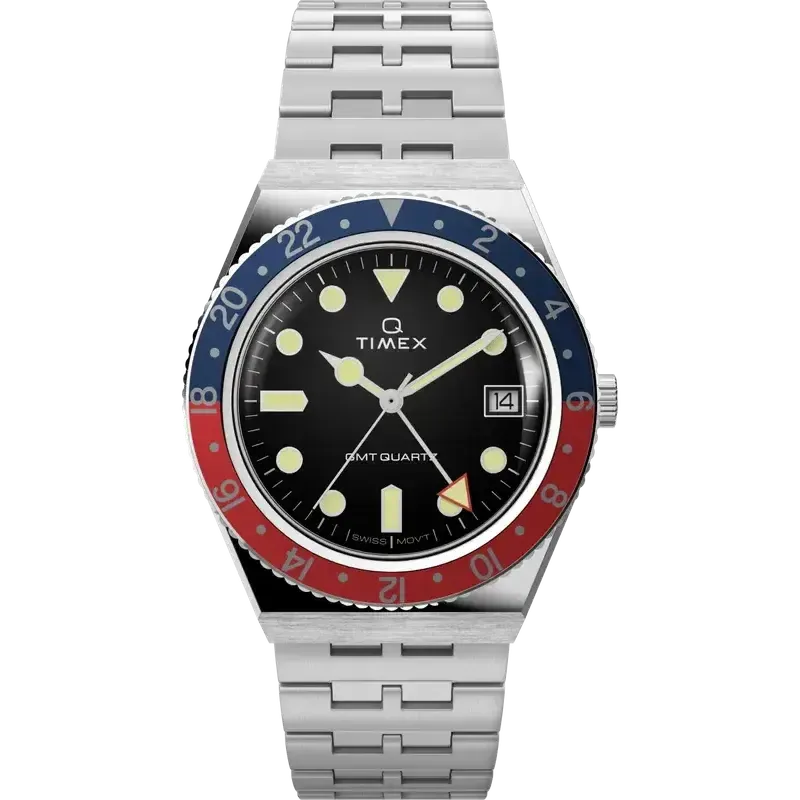 TIMEX GMT 38mm Stainless Steel Bracelet Watch