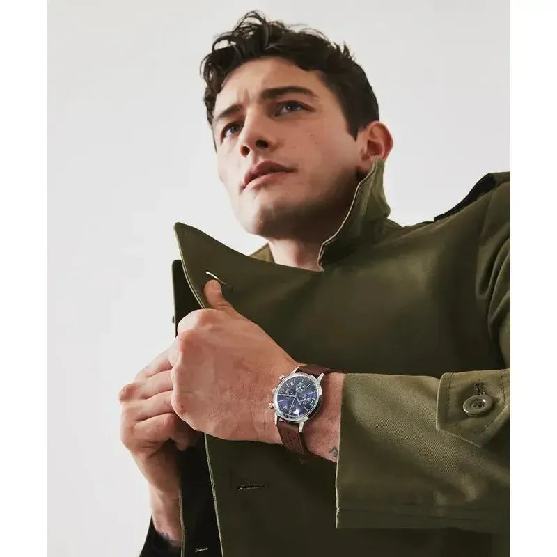 TIMEX Marlin® Chronograph Tachymeter 40mm Leather Strap Watch