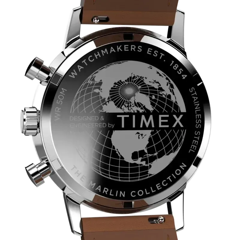 TIMEX Marlin® Chronograph Tachymeter 40mm Leather Strap Watch