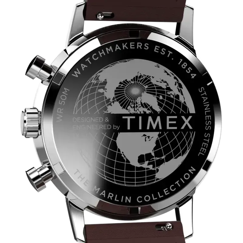TIMEX Marlin® Chronograph Tachymeter 40mm Leather Strap Watch
