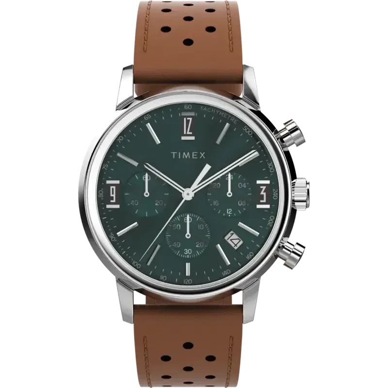 TIMEX Marlin® Chronograph Tachymeter 40mm Leather Strap Watch