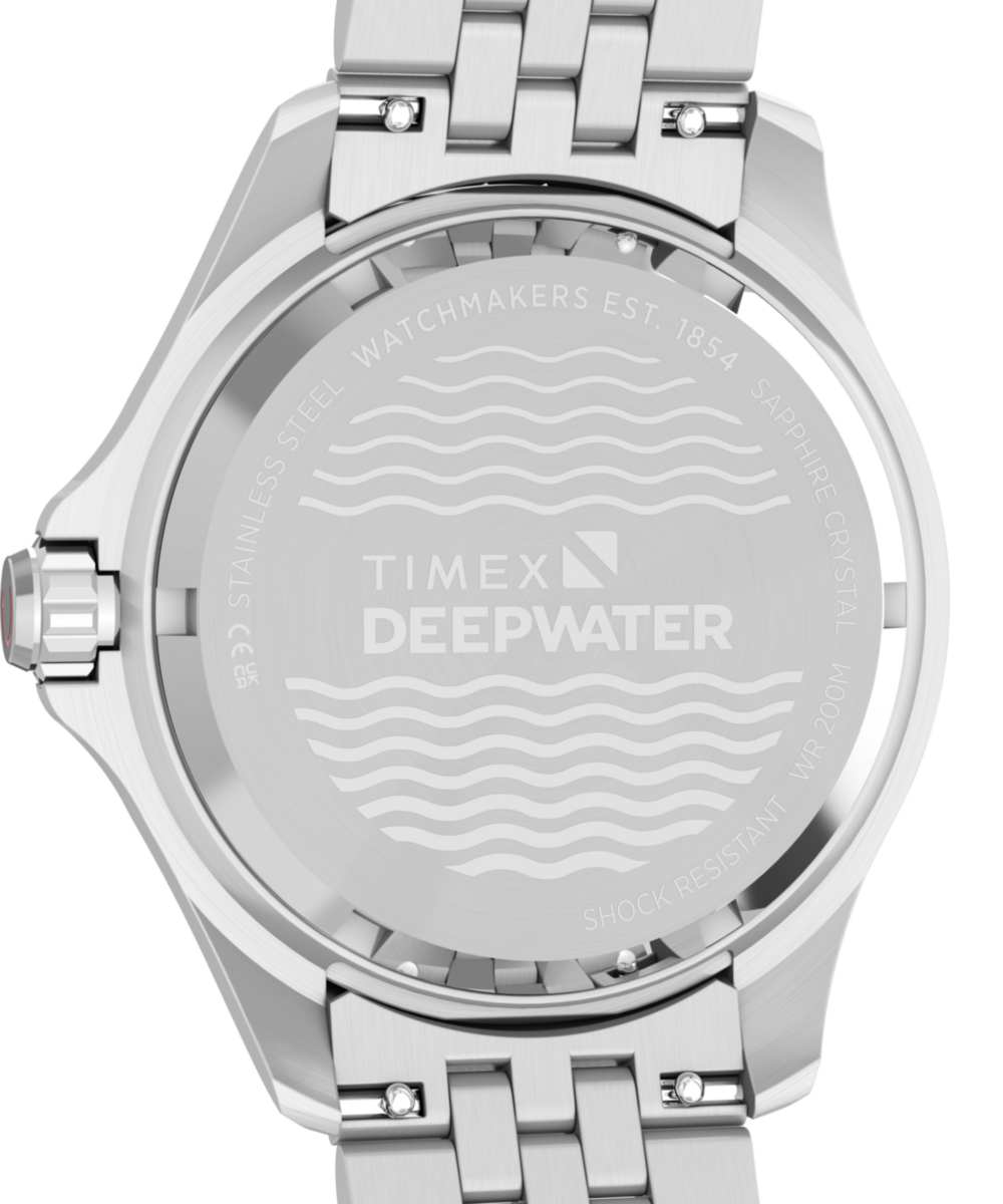 Timex Deepwater Meridian 200 Automatic GMT Stainless Steel Bracelet Watch Green Dial