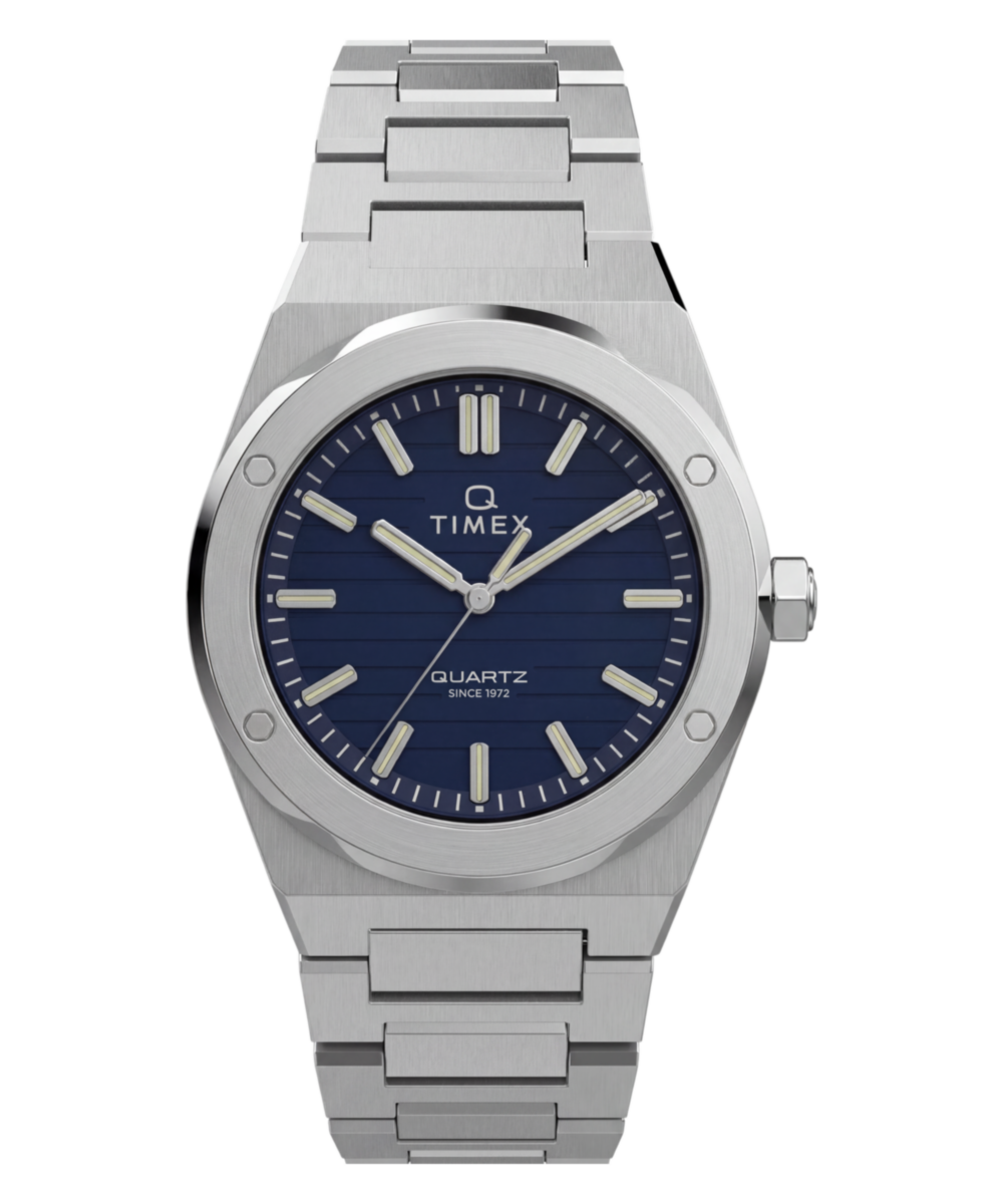 Timex Q Timex Marbella Stainless Steel Bracelet Watch Blue Dial