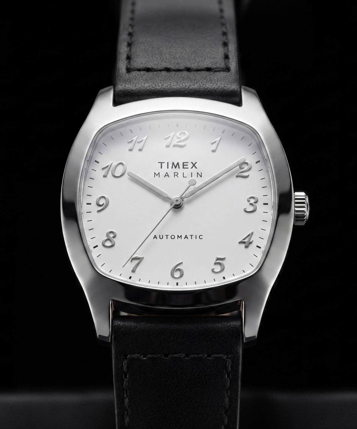 Timex Marlin Chatham Automatic Leather Strap Watch White Dial