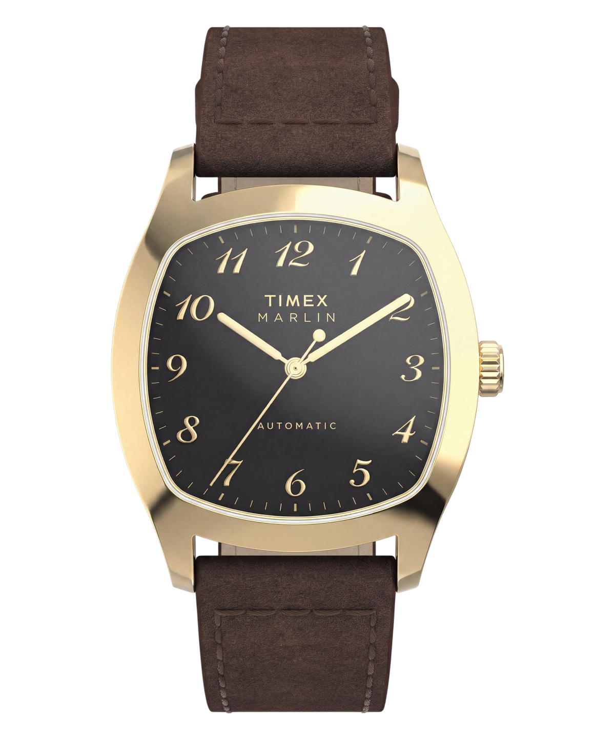 Timex Marlin Chatham Automatic Leather Strap Watch Black Dial