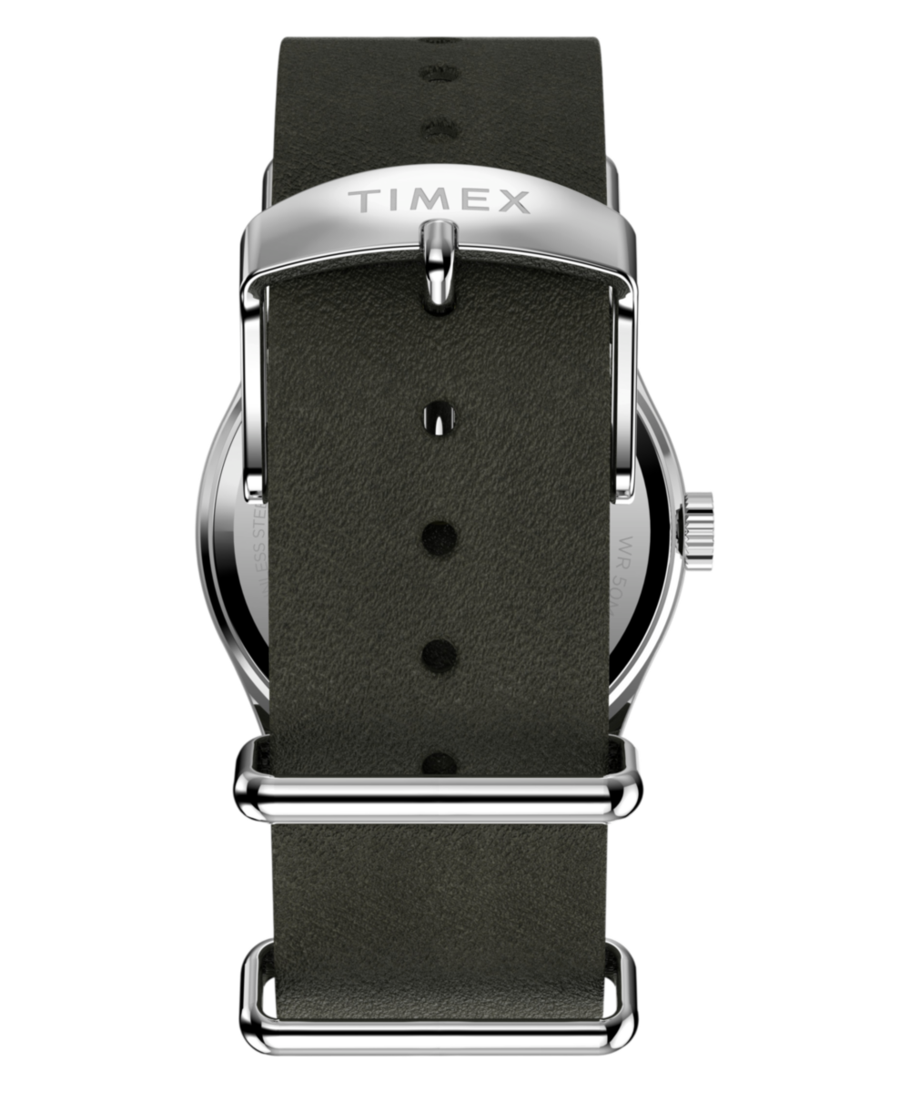 Timex Weekender New England Leather Strap Watch Green Strap