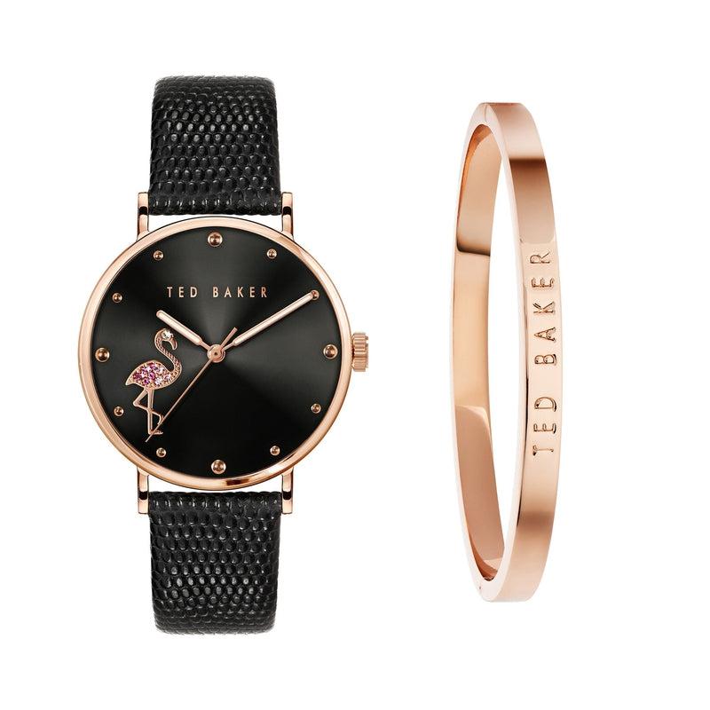 Ted Baker Phylipa Fashion Rose-Gold Tone Leather Watch