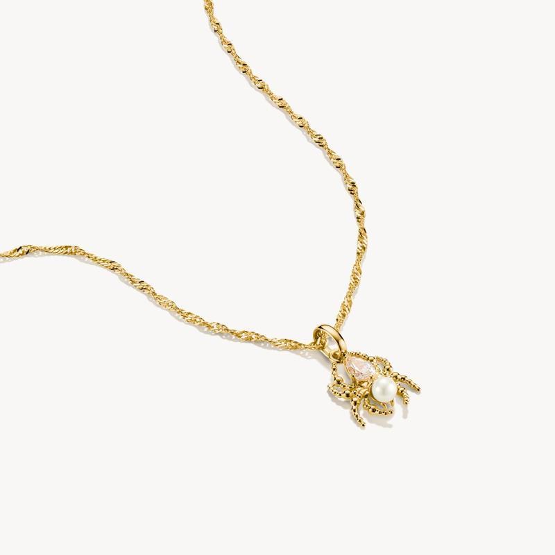 Thomas Sabo 18k Gold Plated Spider Pearl Necklace