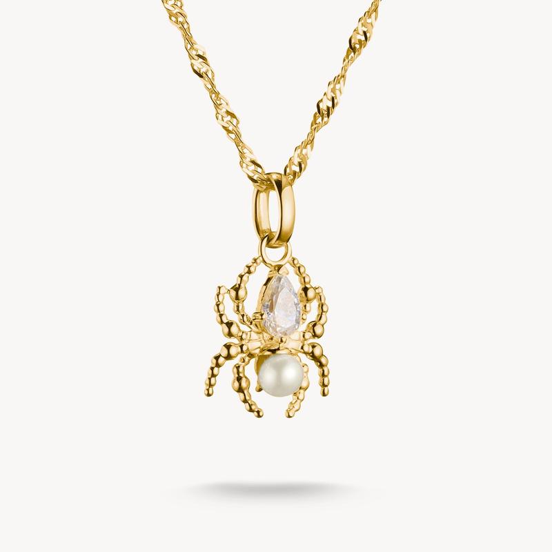 Thomas Sabo 18k Gold Plated Spider Pearl Necklace