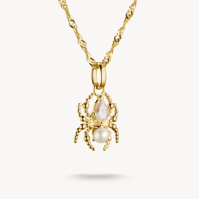 Thomas Sabo 18k Gold Plated Spider Pearl Necklace