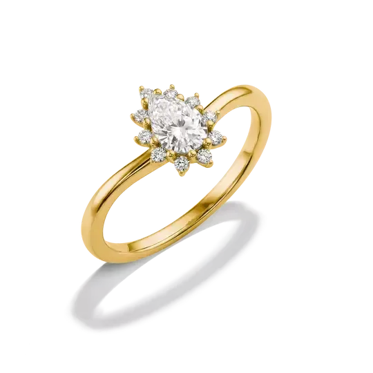Thomas Sabo 18k Gold Plated Teardrop Ring with White Zirconia