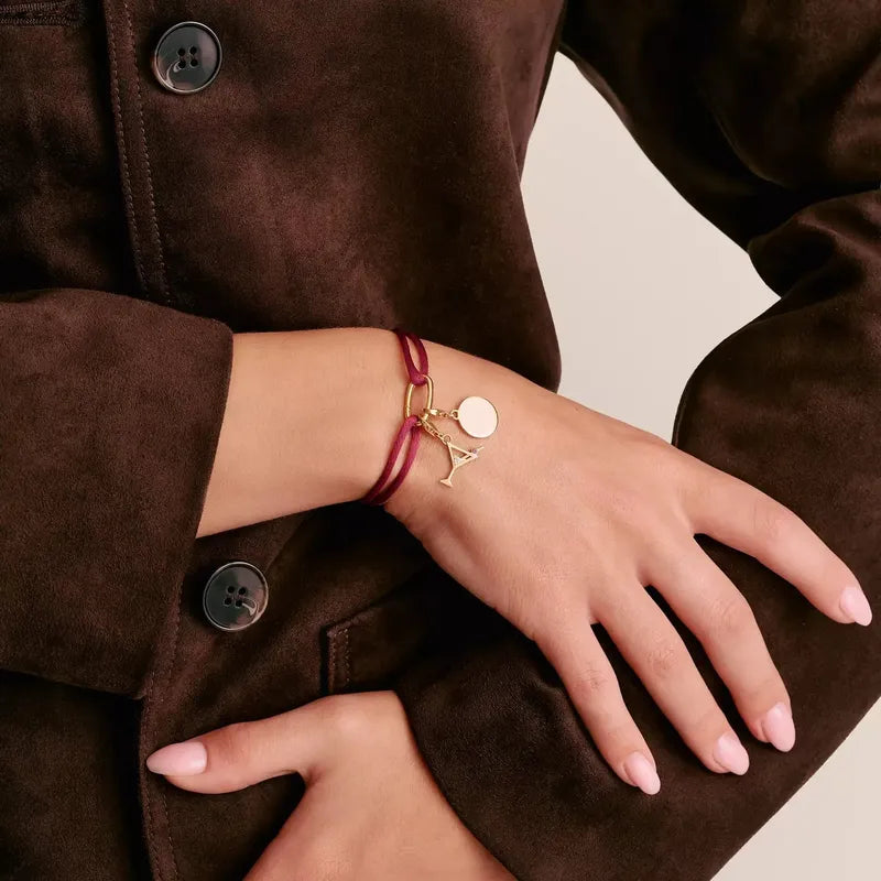 Thomas Sabo 18k Gold Plated Textile Bracelet Red Connect