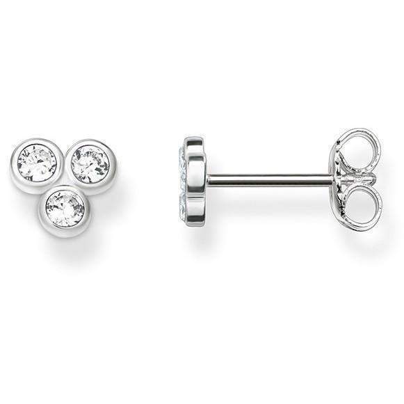 Thomas Sabo 3 Stone Bezel Set Stud Earring