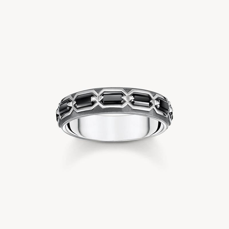 Thomas Sabo Blackened Crocodile Shell Sterling Silver Ring