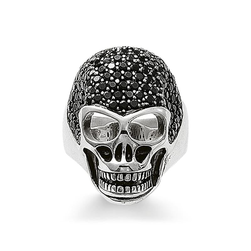 Thomas Sabo Blackened Skull Pavé Ring