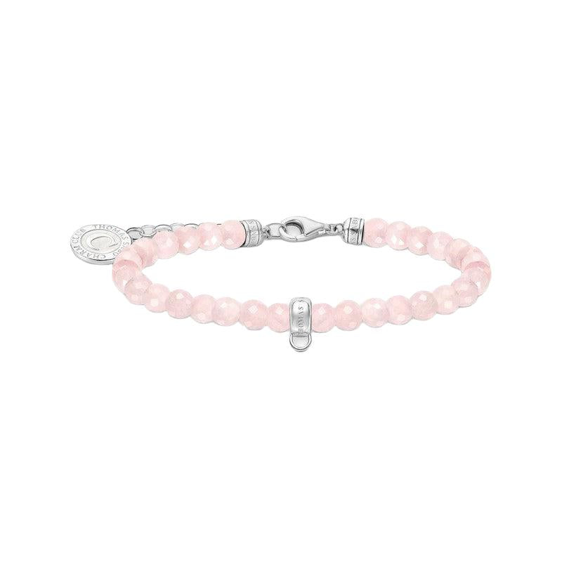 Thomas Sabo Bracelet - Silver Member Charm with Rose Beads