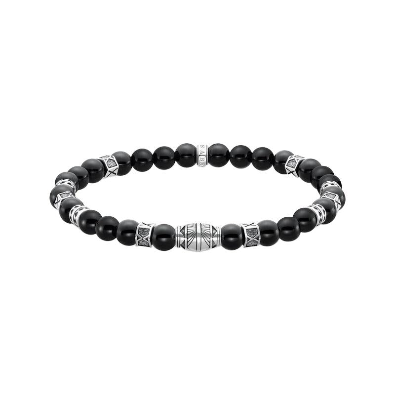 Thomas Sabo Bracelet with Black Onyx Beads - Silver