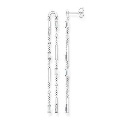 Thomas Sabo CZ Baguette & Bar Drop Earrings