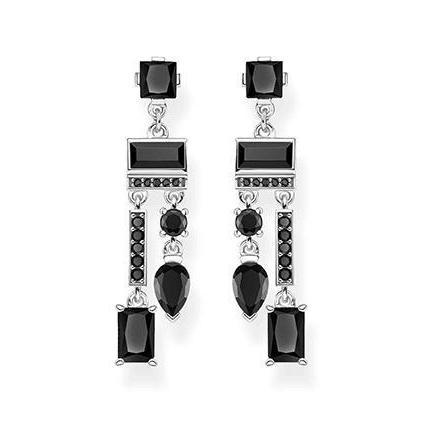Thomas Sabo CZ Black Chandelier Earrings