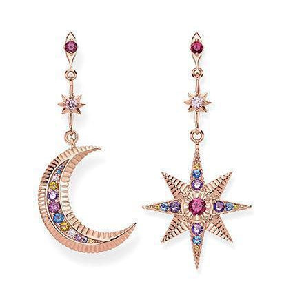 Thomas Sabo CZ Moon & Star Multicolour Earrings