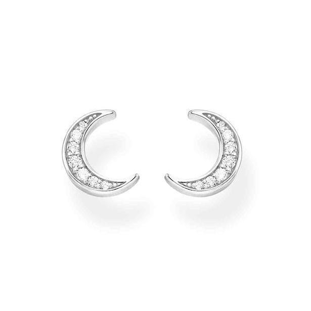 Thomas Sabo CZ Moon Stud Earrings