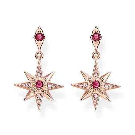 Thomas Sabo CZ Pink Star Drop Stud Earrings