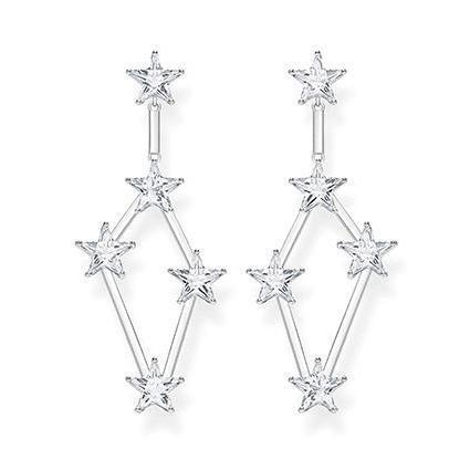 Thomas Sabo CZ Silver Stars Drop Earrings