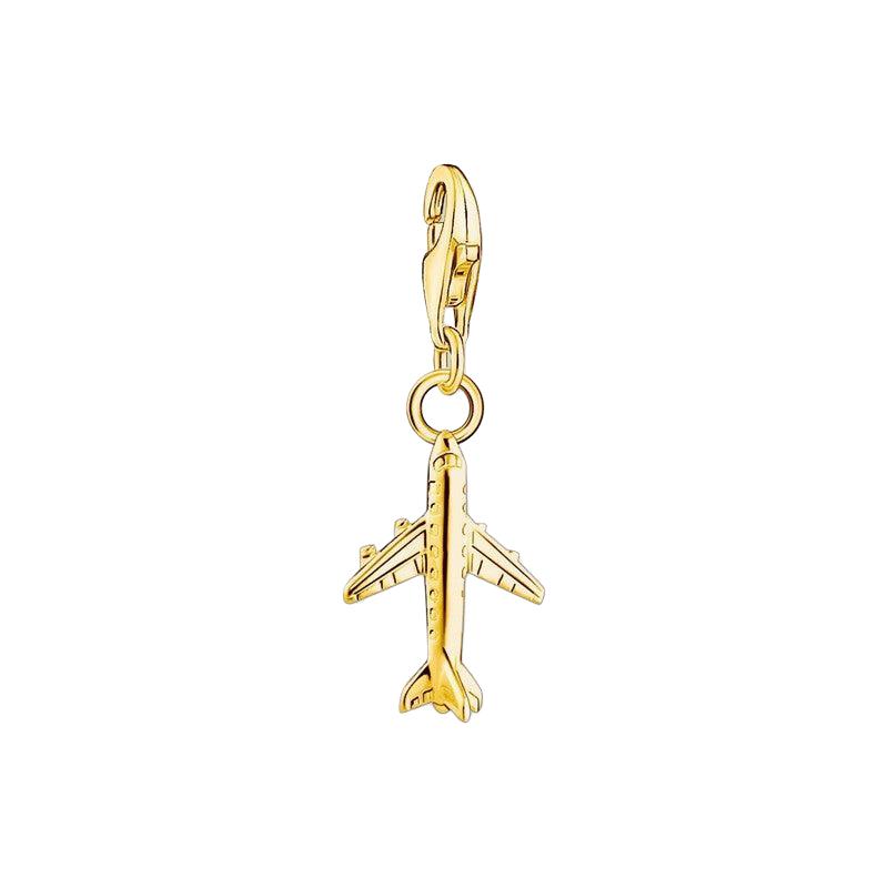 Thomas Sabo Charm Gold-plated Pendant - Aeroplane