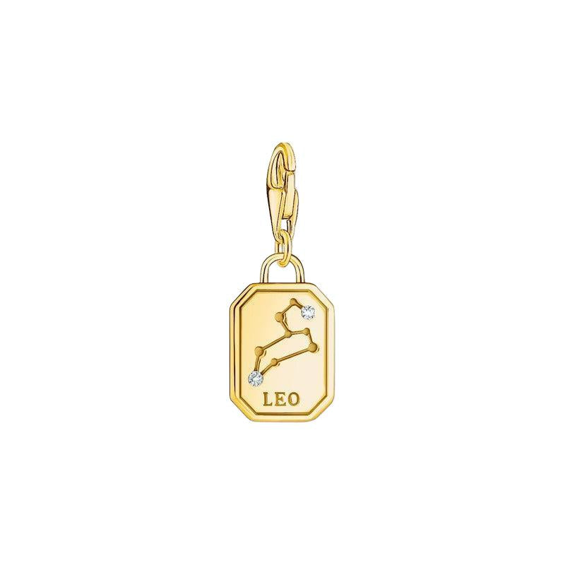 Thomas Sabo Charm Gold-plated Pendant - Zodiac Sign Leo with Zirconia