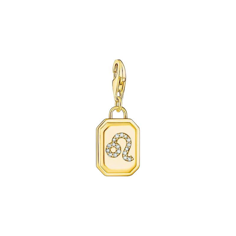 Thomas Sabo Charm Gold-plated Pendant - Zodiac Sign Leo with Zirconia
