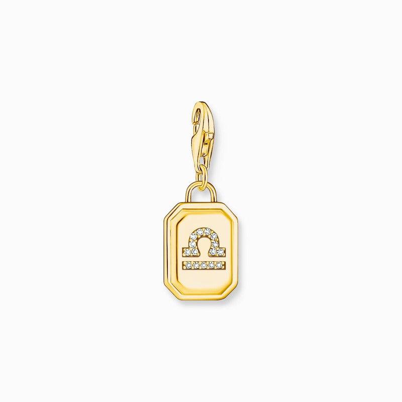 Thomas Sabo Charm Gold-plated Pendant - Zodiac Sign Libra with Zirconia