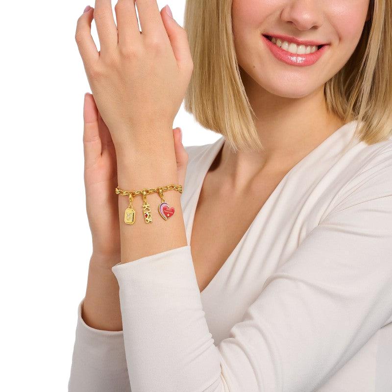 Thomas Sabo Charm Gold-plated Pendant - Zodiac Sign Pisces with Zirconia