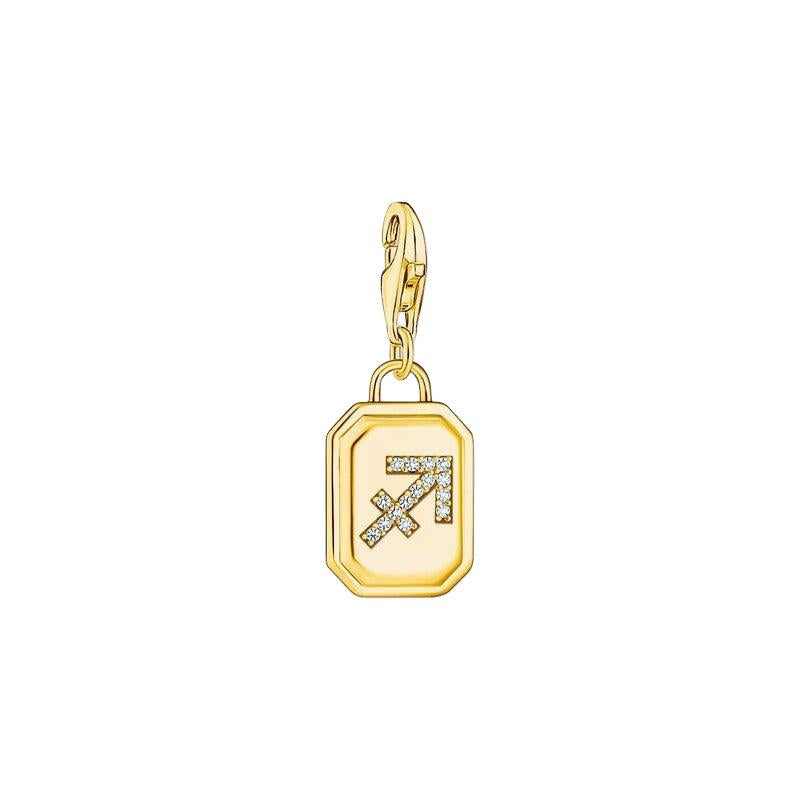 Thomas Sabo Charm Gold-plated Pendant - Zodiac Sign Sagittarius with Zirconia