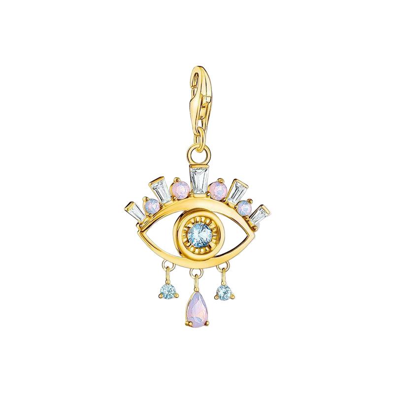 Thomas Sabo Charm Pendant - Blue Eye - Gold Plated