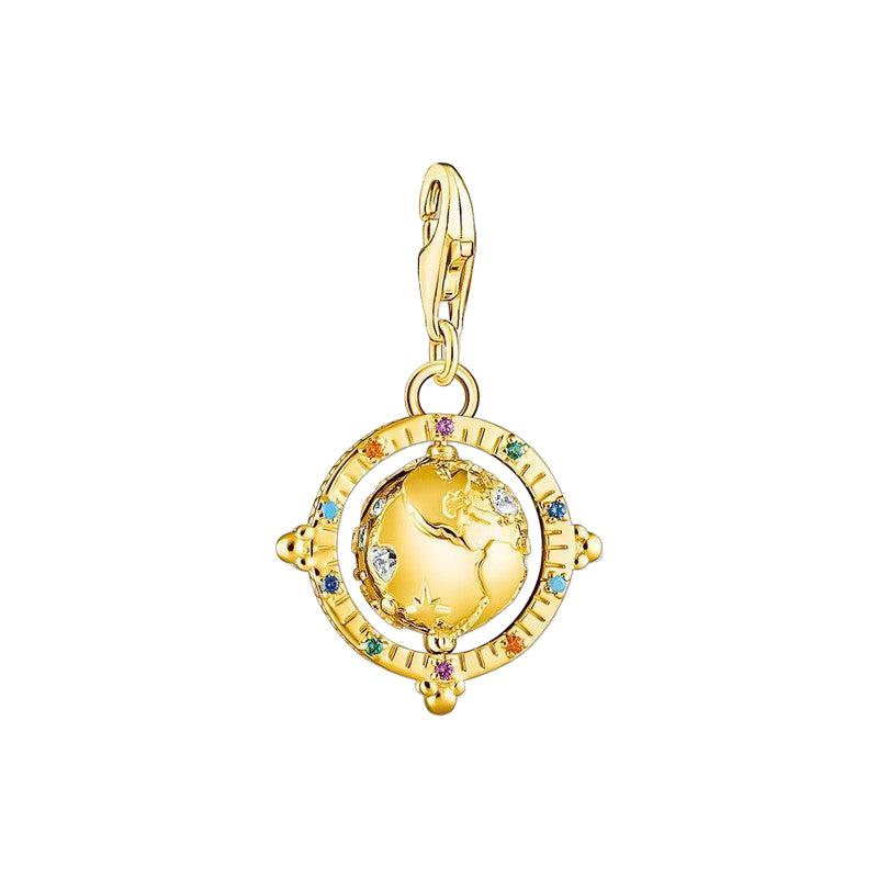 Thomas Sabo Charm Pendant - Colourful Globe - Gold Plated