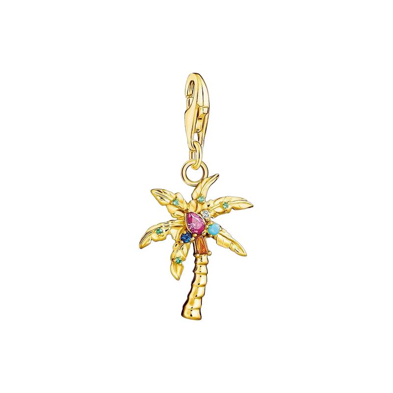 Thomas Sabo Charm Pendant - Colourful Palm Tree - Gold Plated