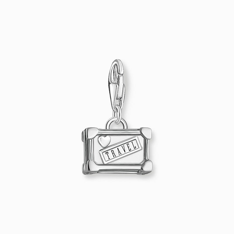 Thomas Sabo Charm Pendant - Colourful Vintage Suitcase - Silver