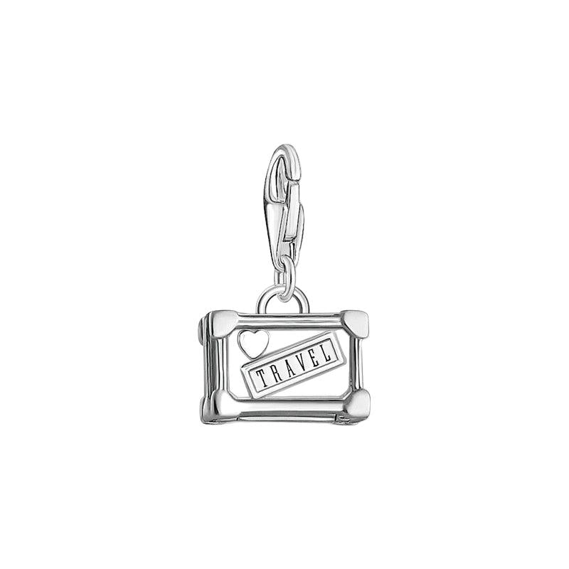 Thomas Sabo Charm Pendant - Colourful Vintage Suitcase - Silver