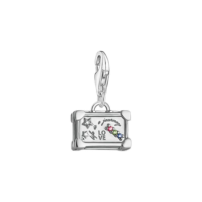 Thomas Sabo Charm Pendant - Colourful Vintage Suitcase - Silver