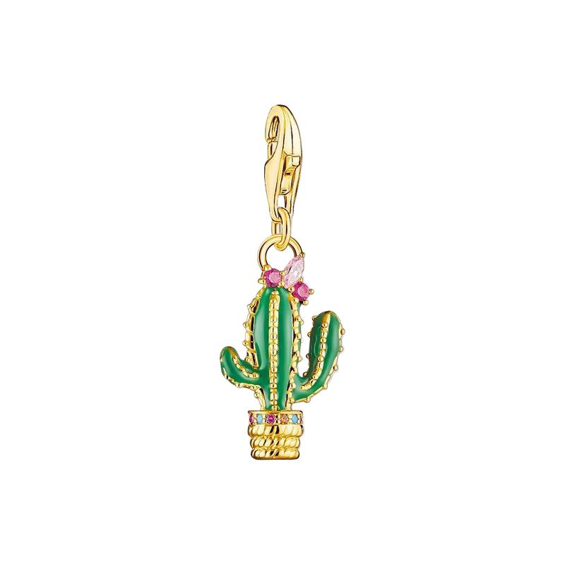 Thomas Sabo Charm Pendant - Green Cactus - Gold Plated