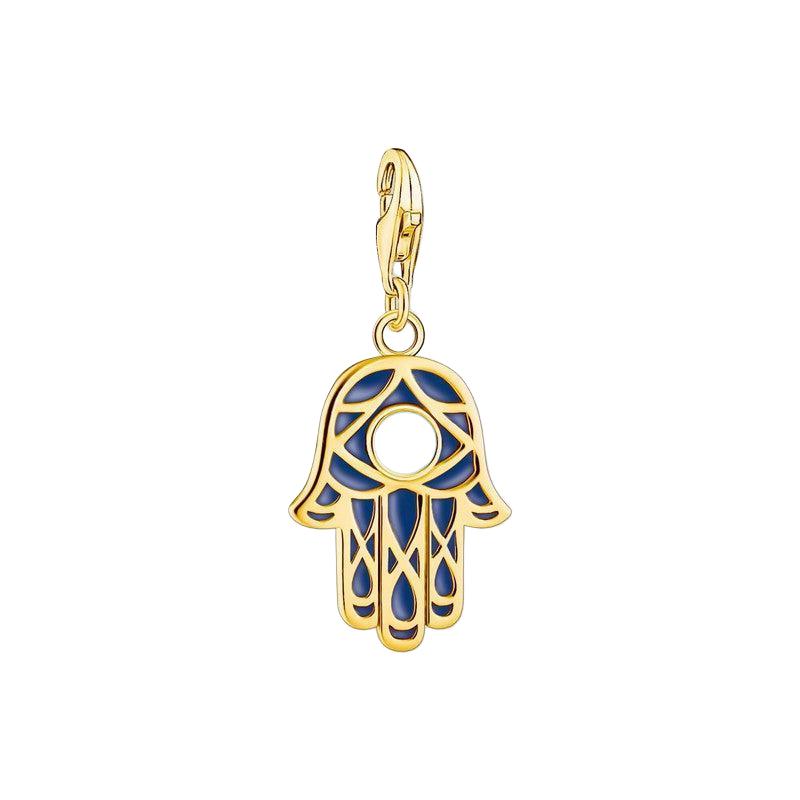 Thomas Sabo Charm Pendant - Hand of Fatima with cold Enamel Yellow-Gold Plated