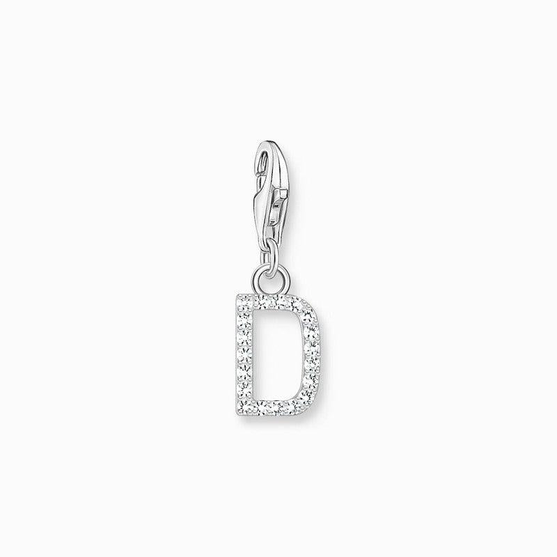 Thomas Sabo Charm Pendant Letter D with White Stones