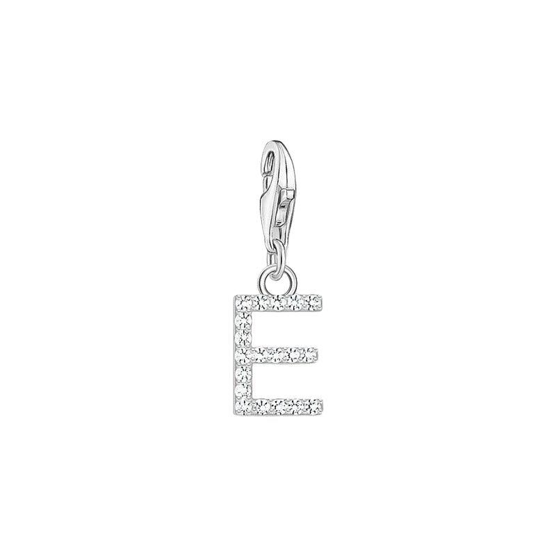 Thomas Sabo Charm Pendant Letter E with White Stones