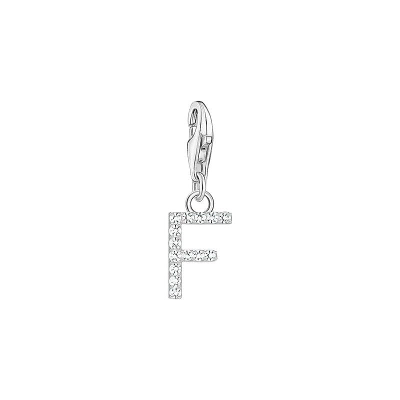 Thomas Sabo Charm Pendant Letter F with White Stones