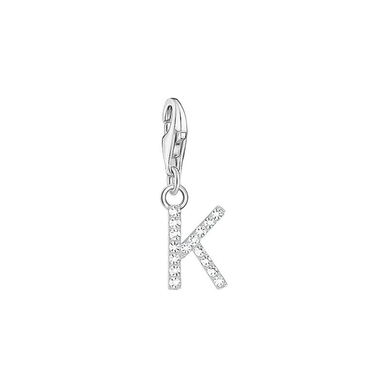 Thomas Sabo Charm Pendant Letter K with White Stones