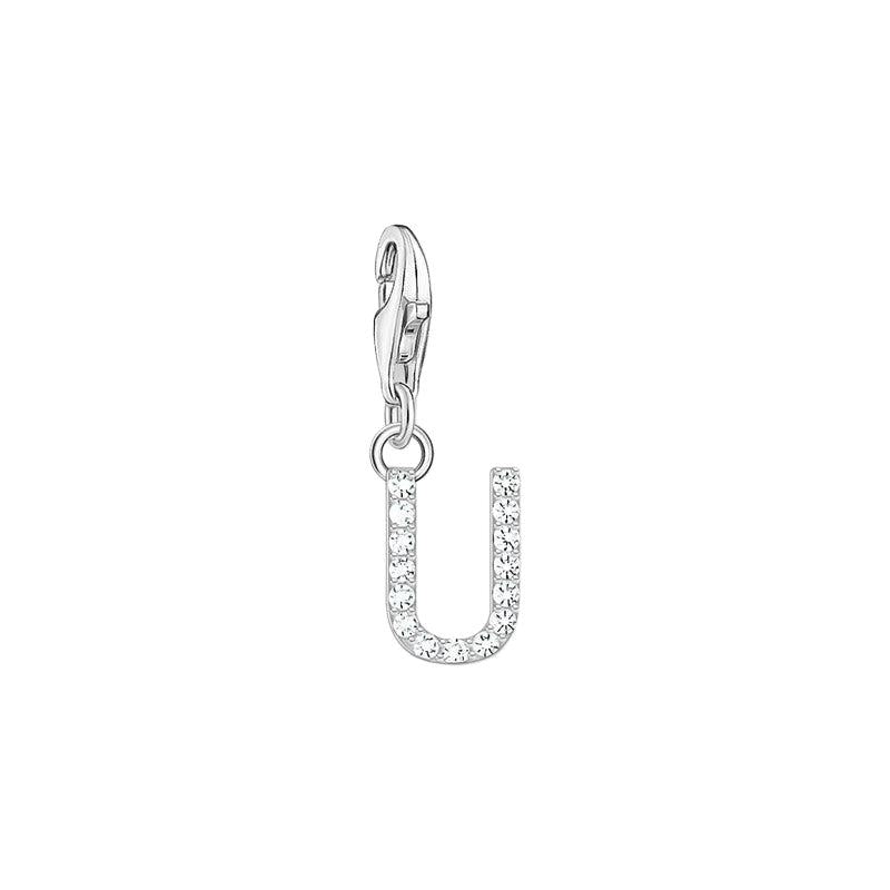 Thomas Sabo Charm Pendant Letter U with White Stones