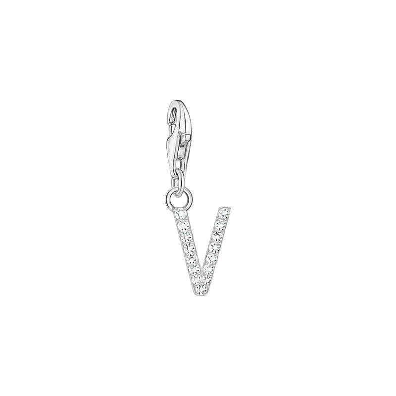Thomas Sabo Charm Pendant Letter V with White Stones